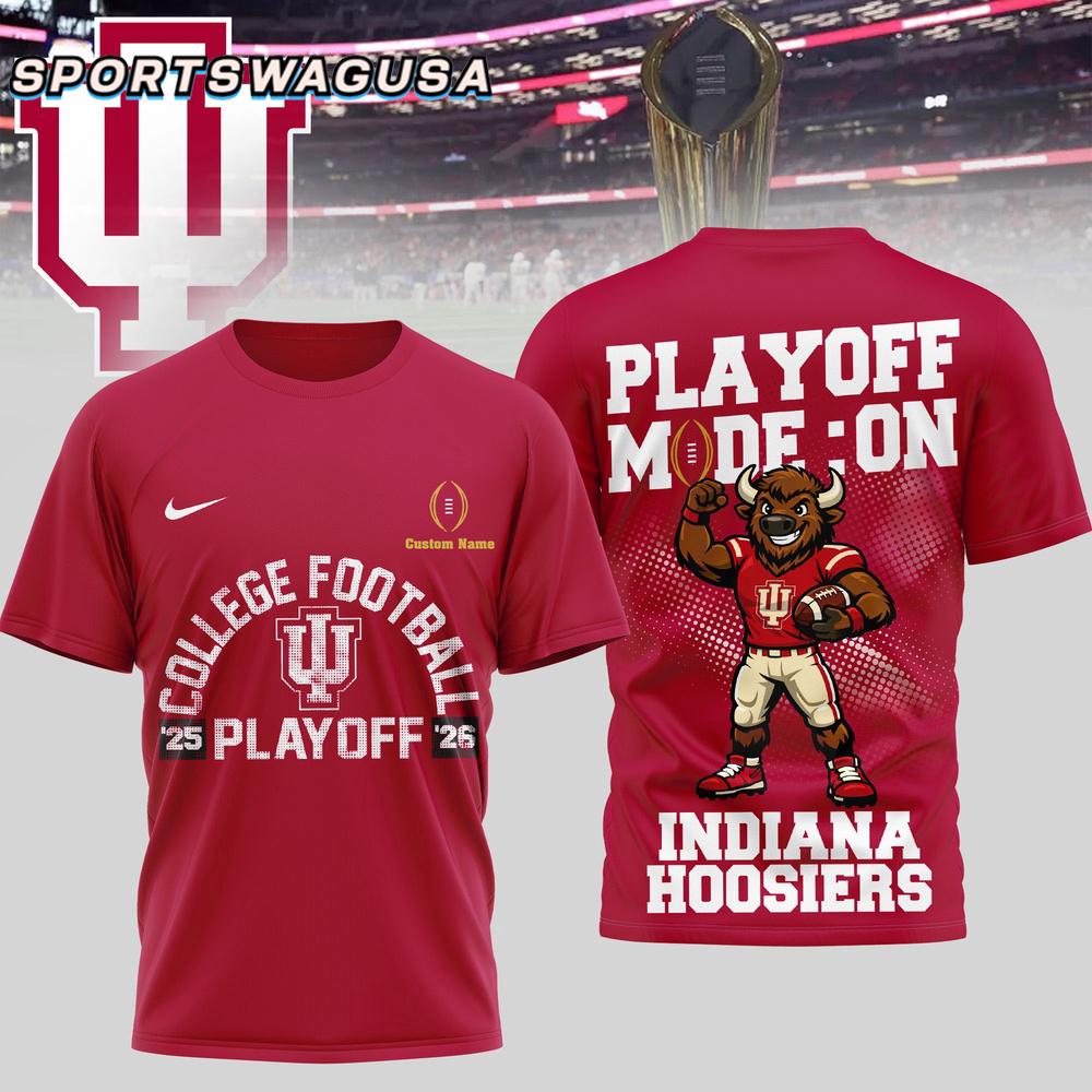 Custom Indiana Hoosiers 2026 NCAA Playoff Mode On T-Shirt