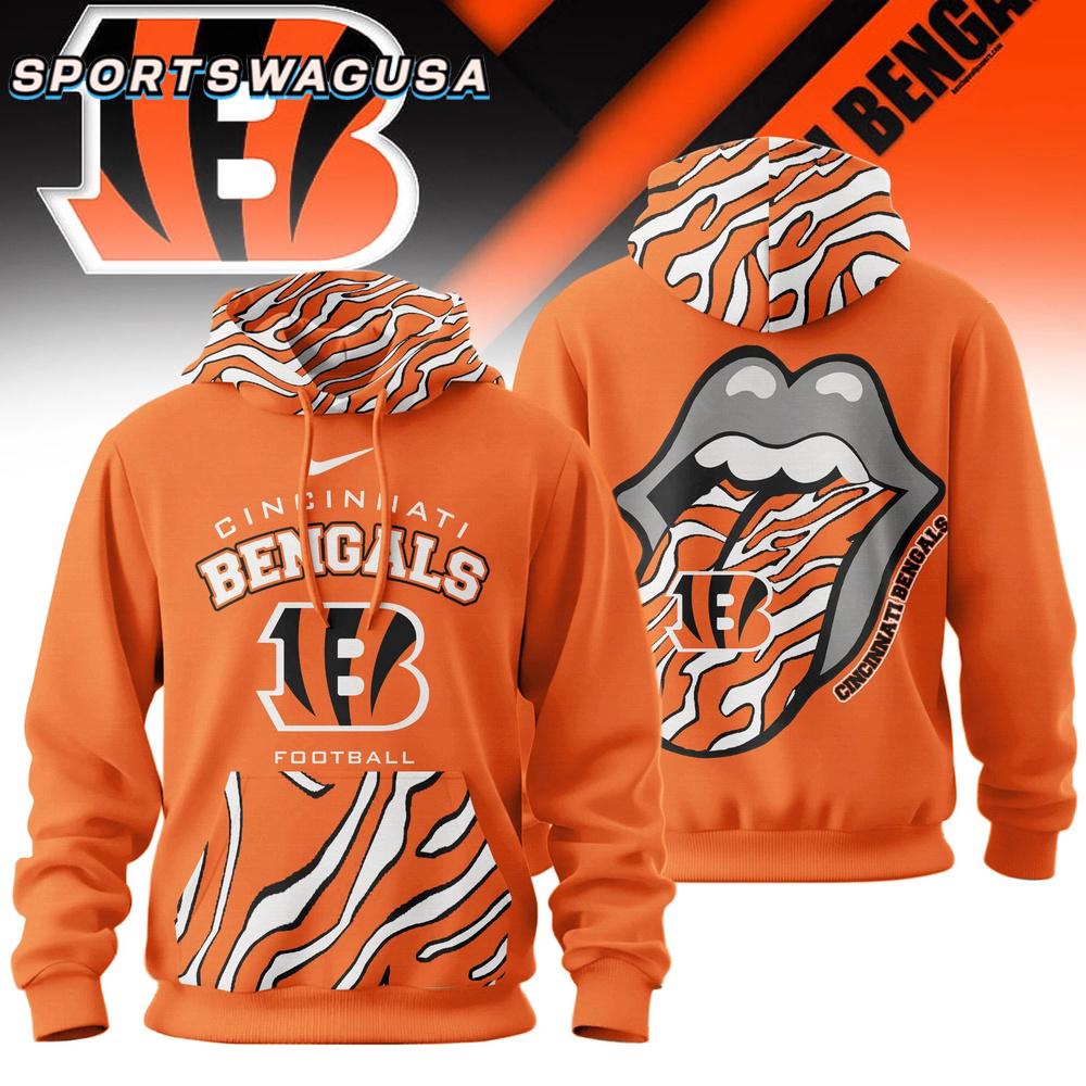 Cincinnati Bengals NFL The Rolling Stones Logo Hoodie