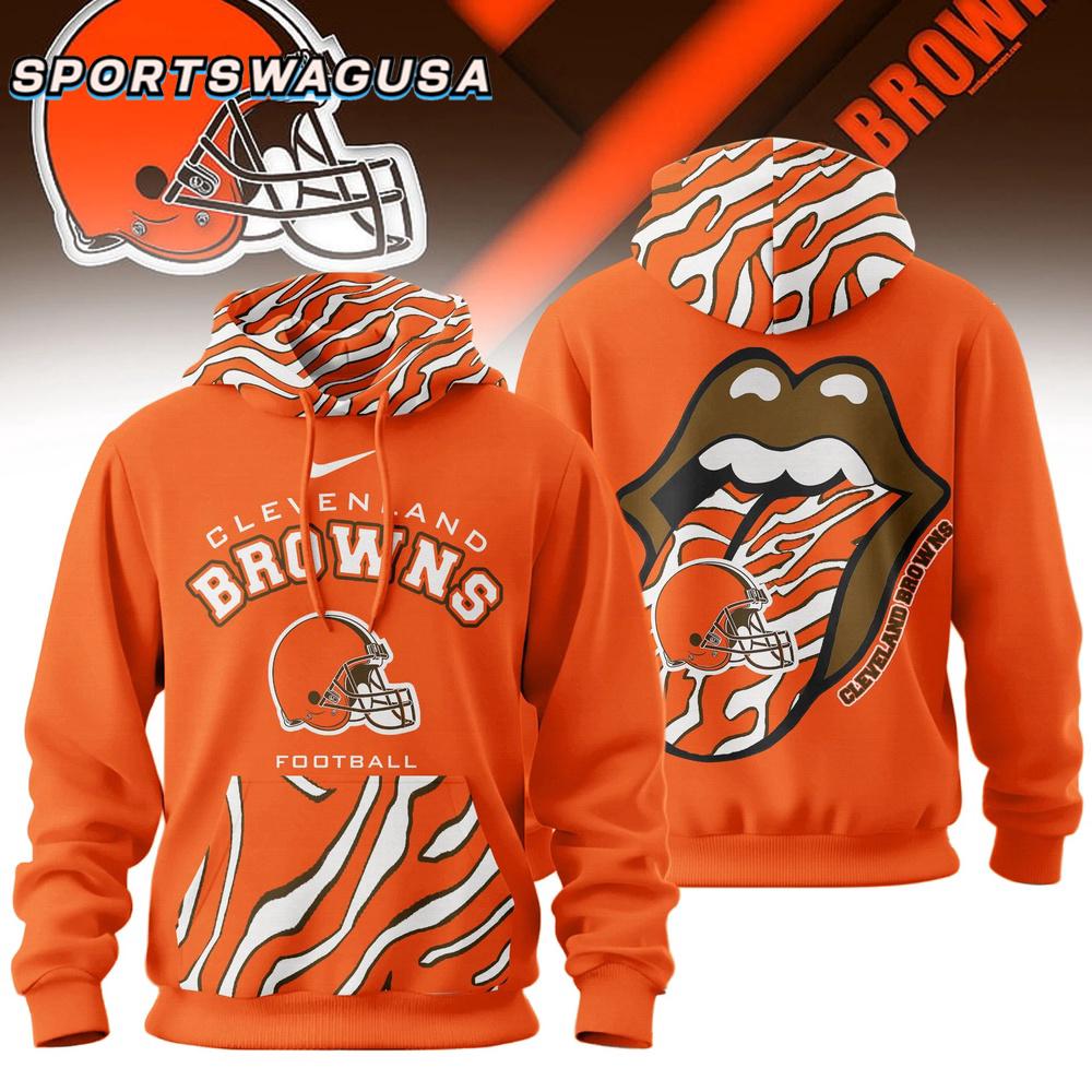 Cleveland Browns NFL The Rolling Stones Logo Hoodie