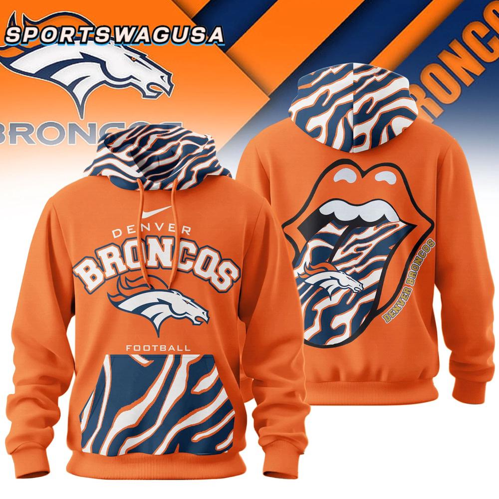 Denver Broncos NFL The Rolling Stones Logo Hoodie