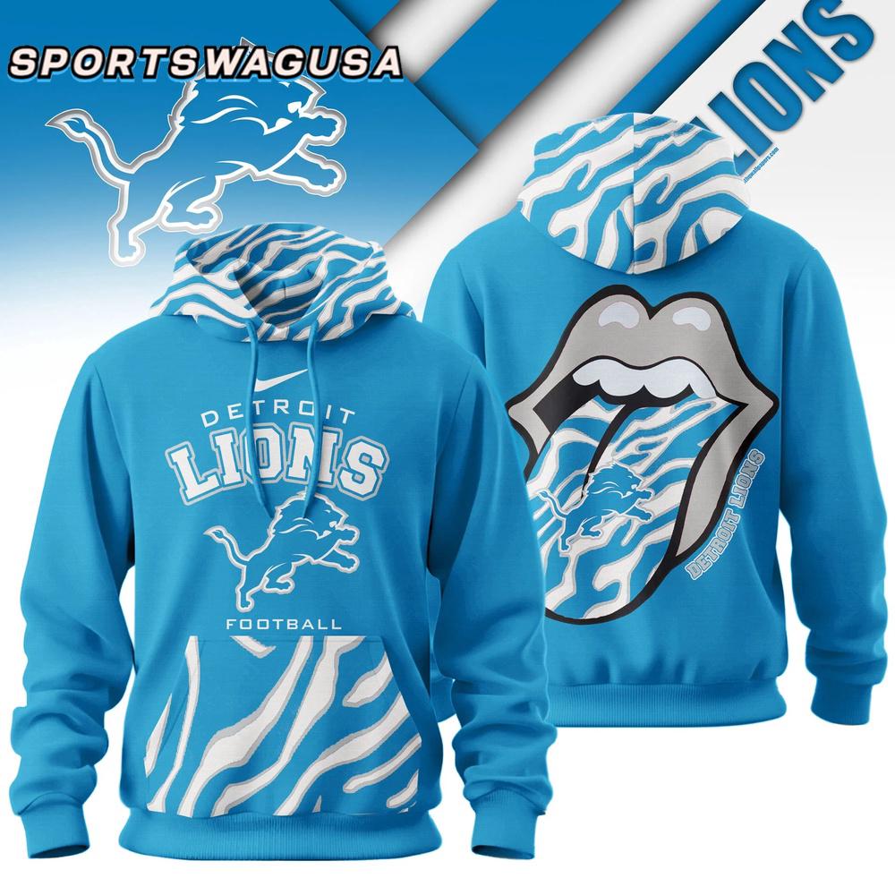 Detroit Lions NFL The Rolling Stones Logo Hoodie