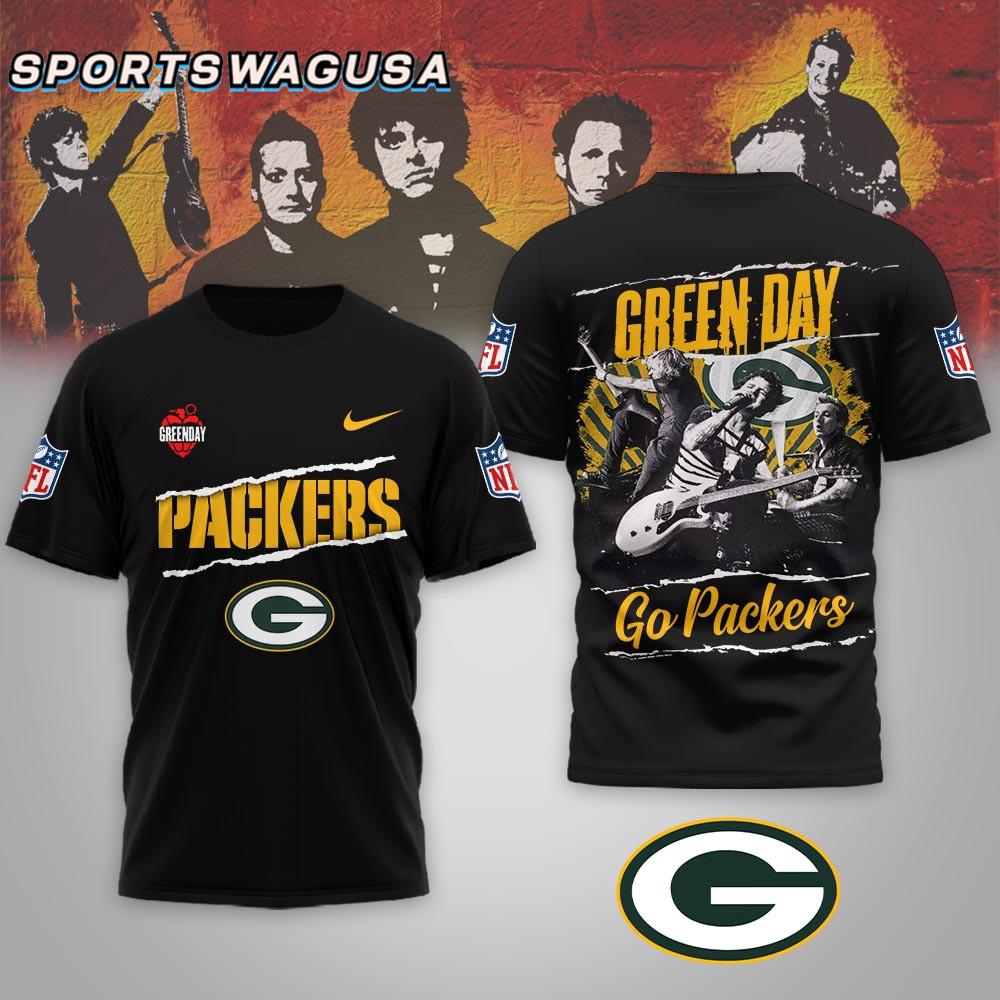 Green Bay Packers NFL Green Day Rock Band 3D Shirt