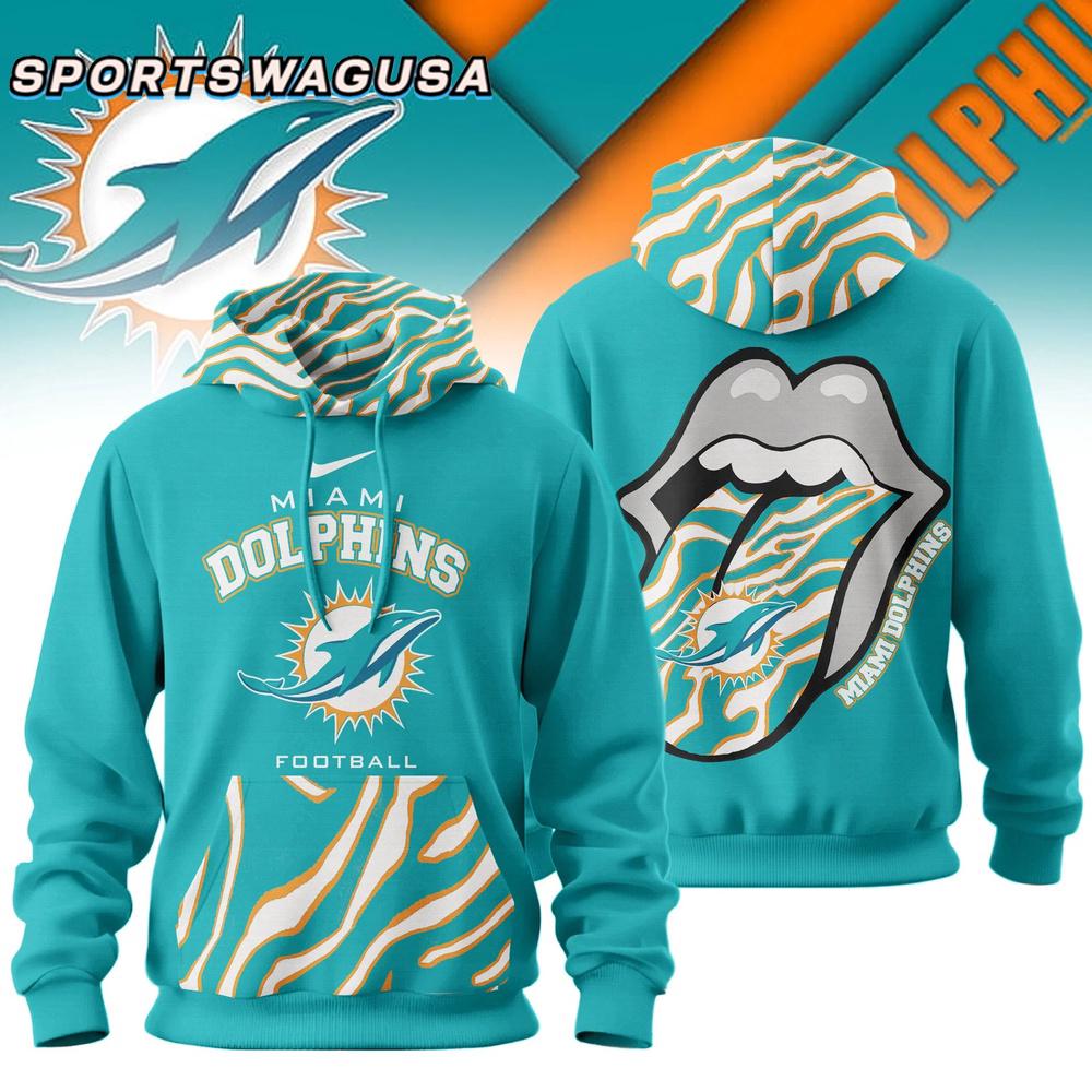 Miami Dolphins NFL The Rolling Stones Logo Hoodie