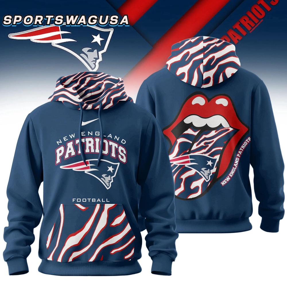 New England Patriots NFL The Rolling Stones Logo Hoodie