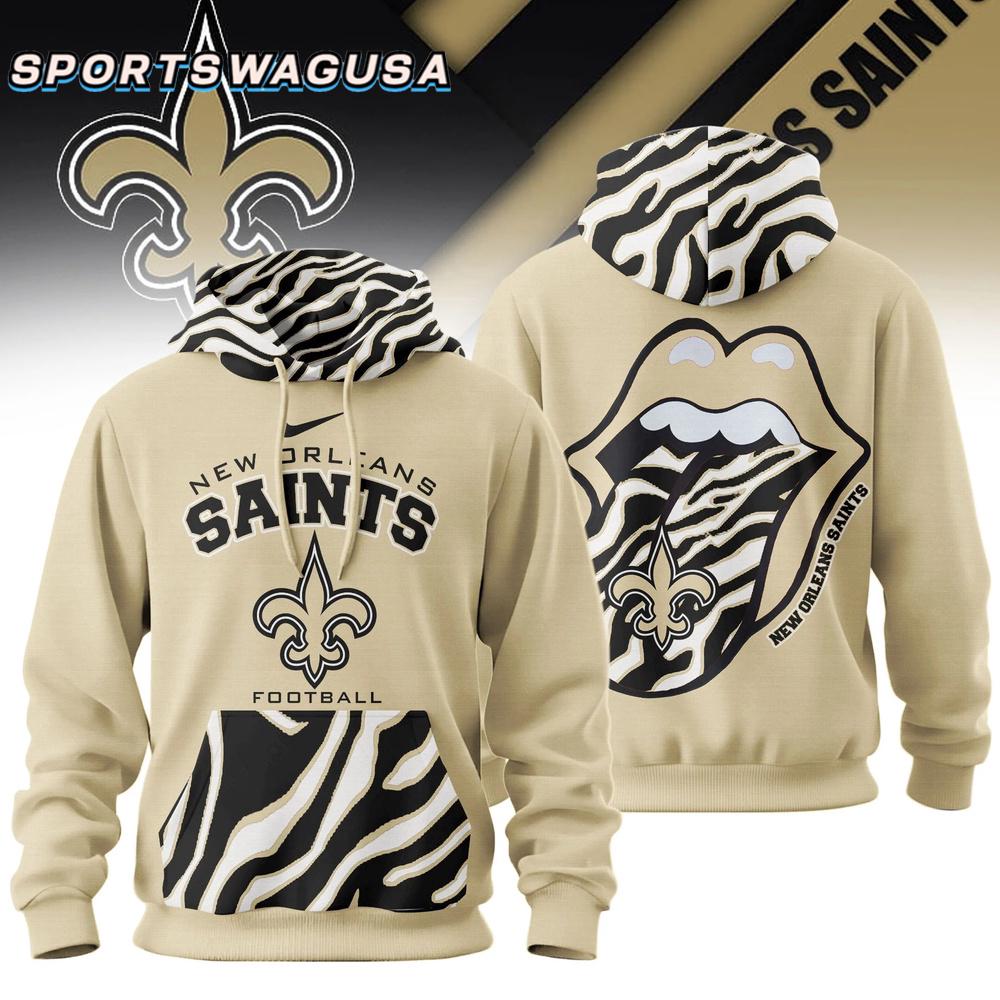 New Orleans Saints NFL The Rolling Stones Logo Hoodie