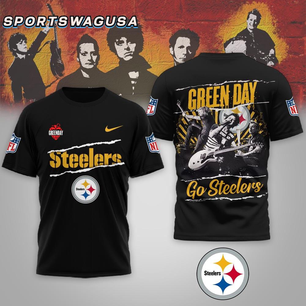 Pittsburgh Steelers NFL Green Day Rock Band 3D Shirt