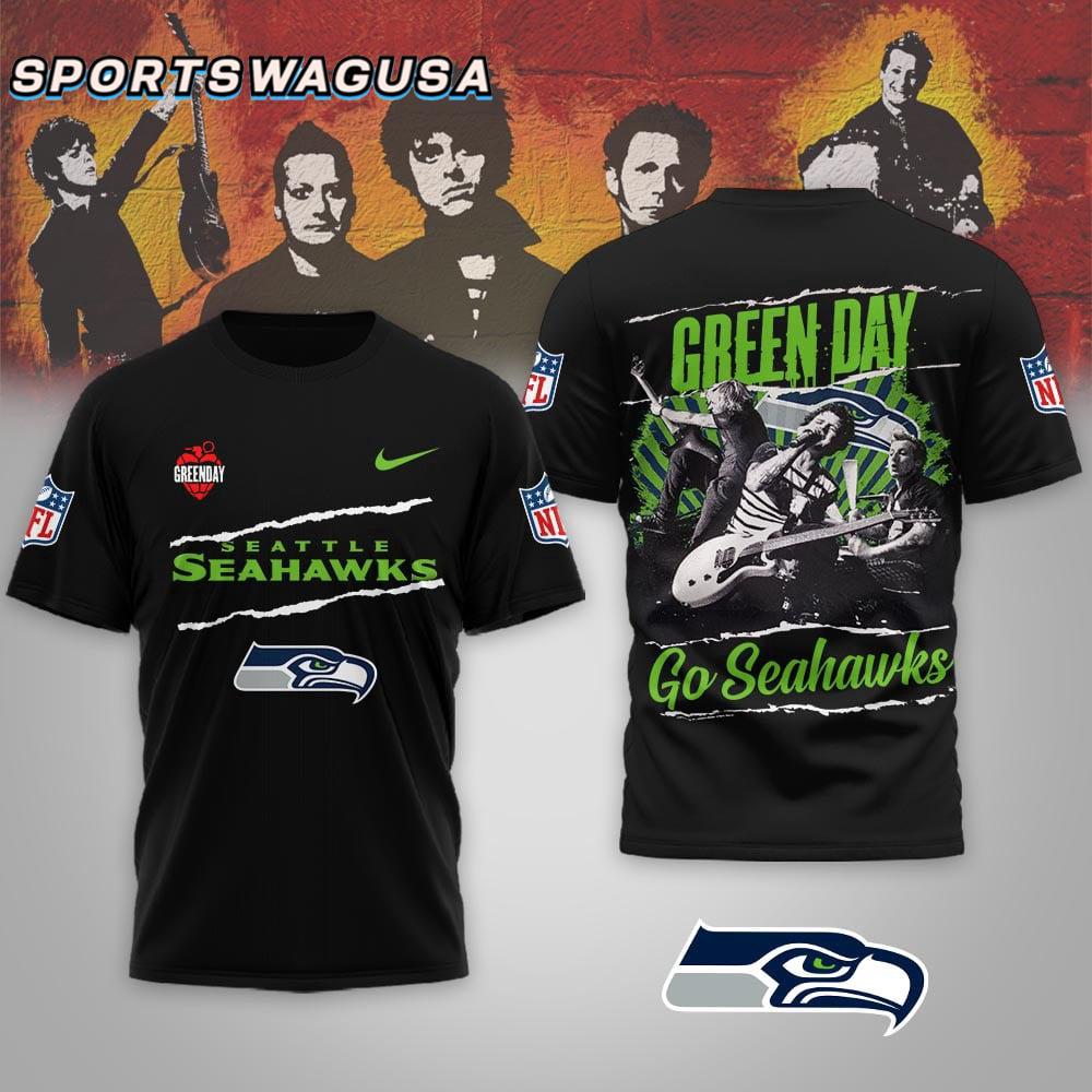 Seattle Seahawks NFL Green Day Rock Band 3D Shirt