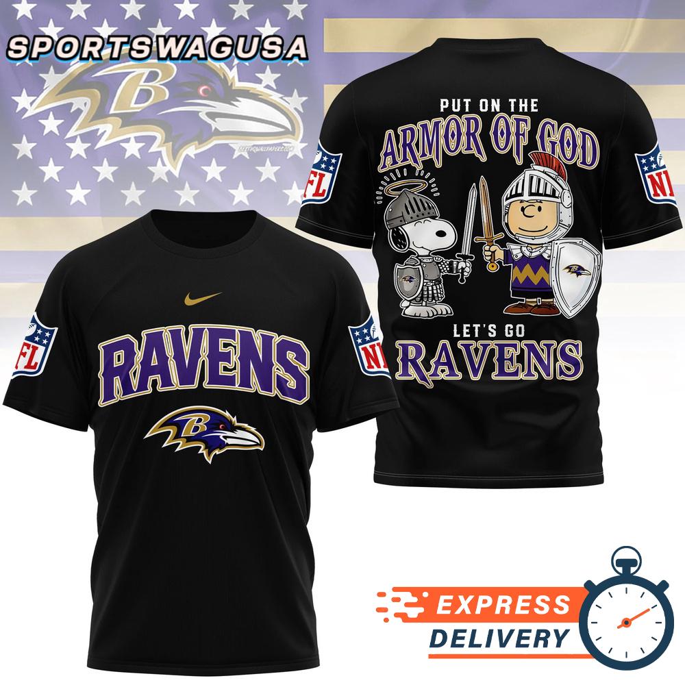 Baltimore Ravens Armor Of God Christian Snoopy Fan T-Shirt