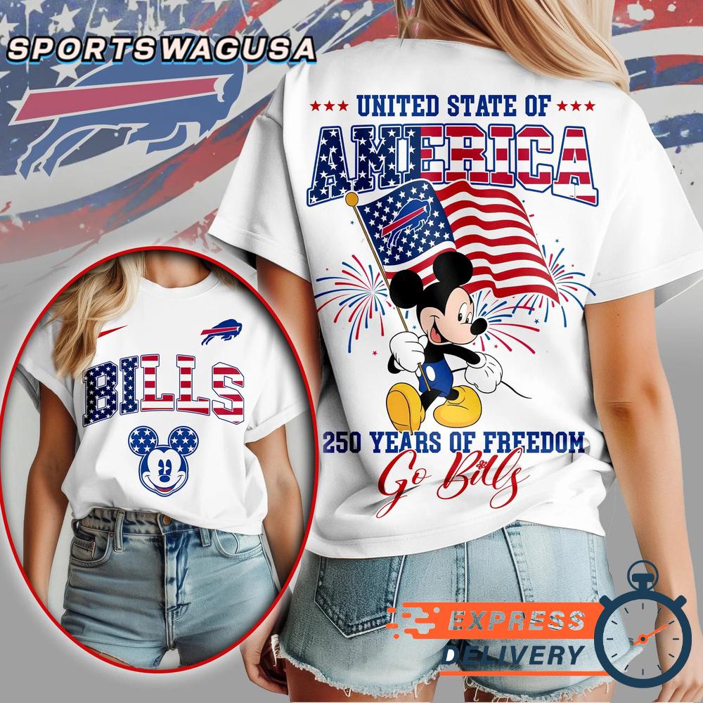Buffalo Bills Mickey Mouse 250Th Anniversary Of Freedom T-Shirt