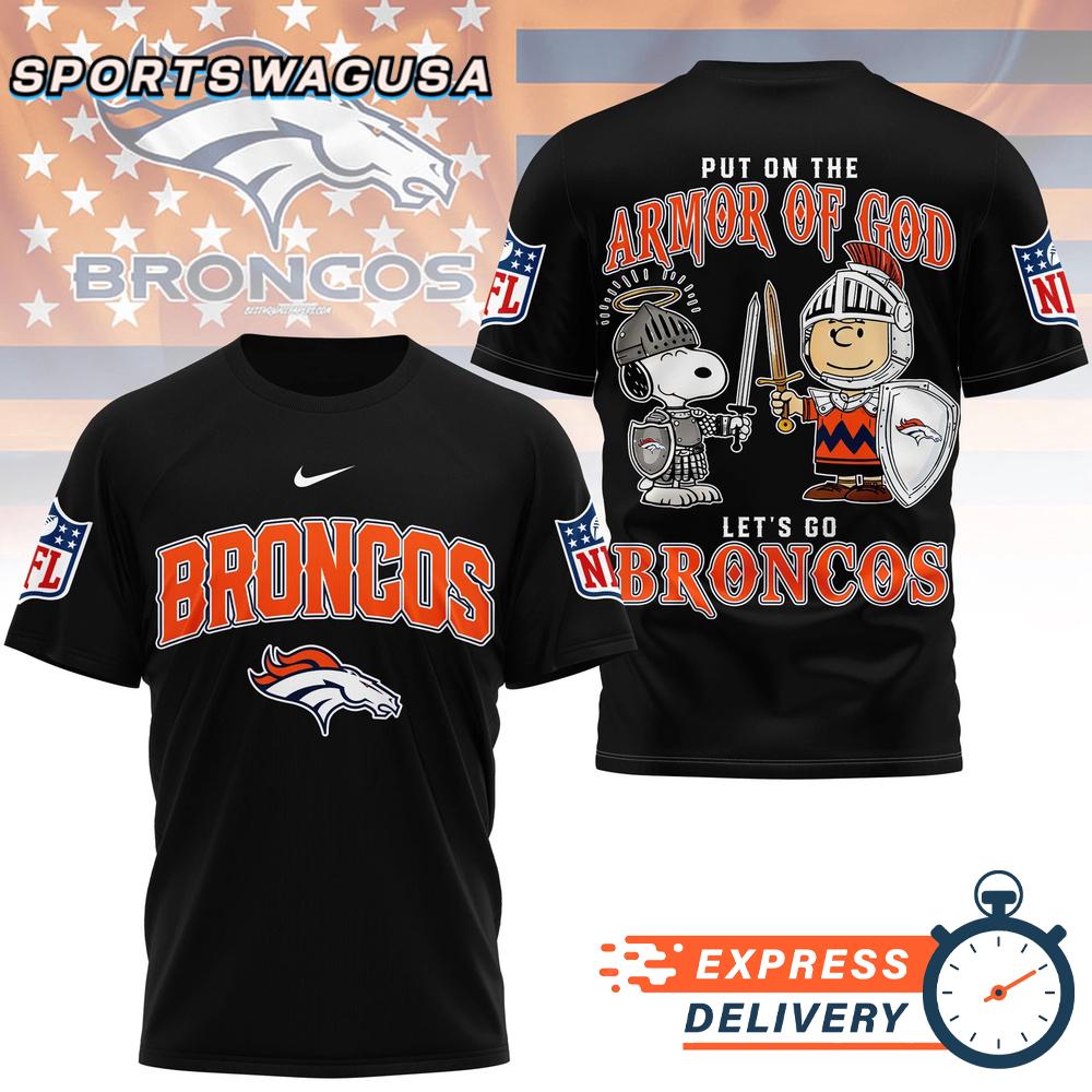 Denver Broncos Armor Of God Christian Snoopy Fan T-Shirt