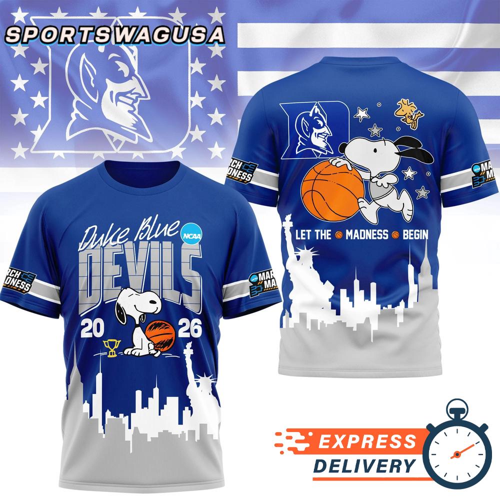 Duke Blue Devils Snoopy Basketball March Madness 2026 T-Shirt