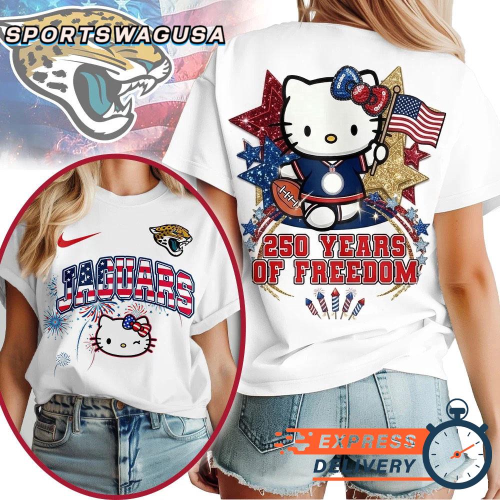 Jacksonville Jaguars Hello Kitty 250 Years of Freedom USA Patriotic Vintage T-Shirt