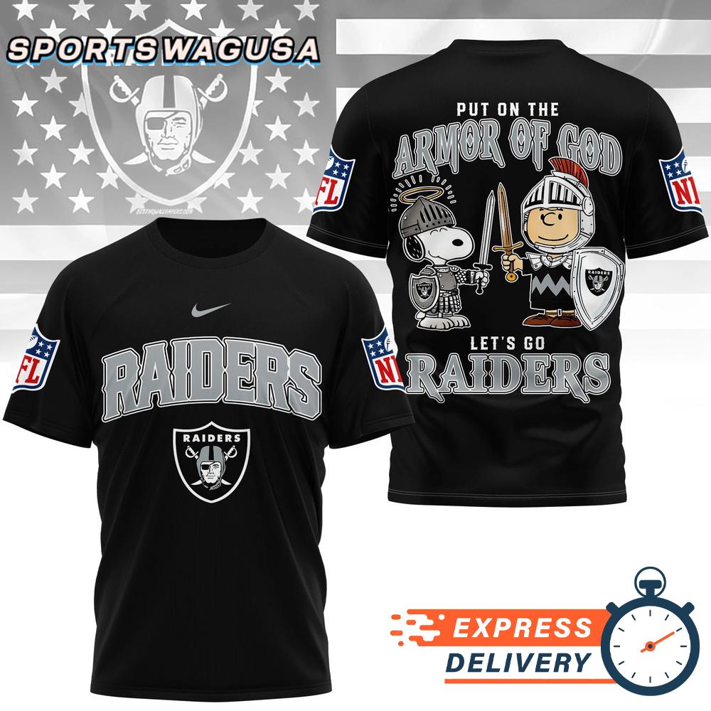 Las Vegas Raiders Armor Of God Christian Snoopy Fan T-Shirt