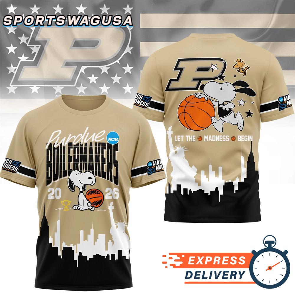 Purdue Boilermakers Snoopy Basketball March Madness 2026 T-Shirt