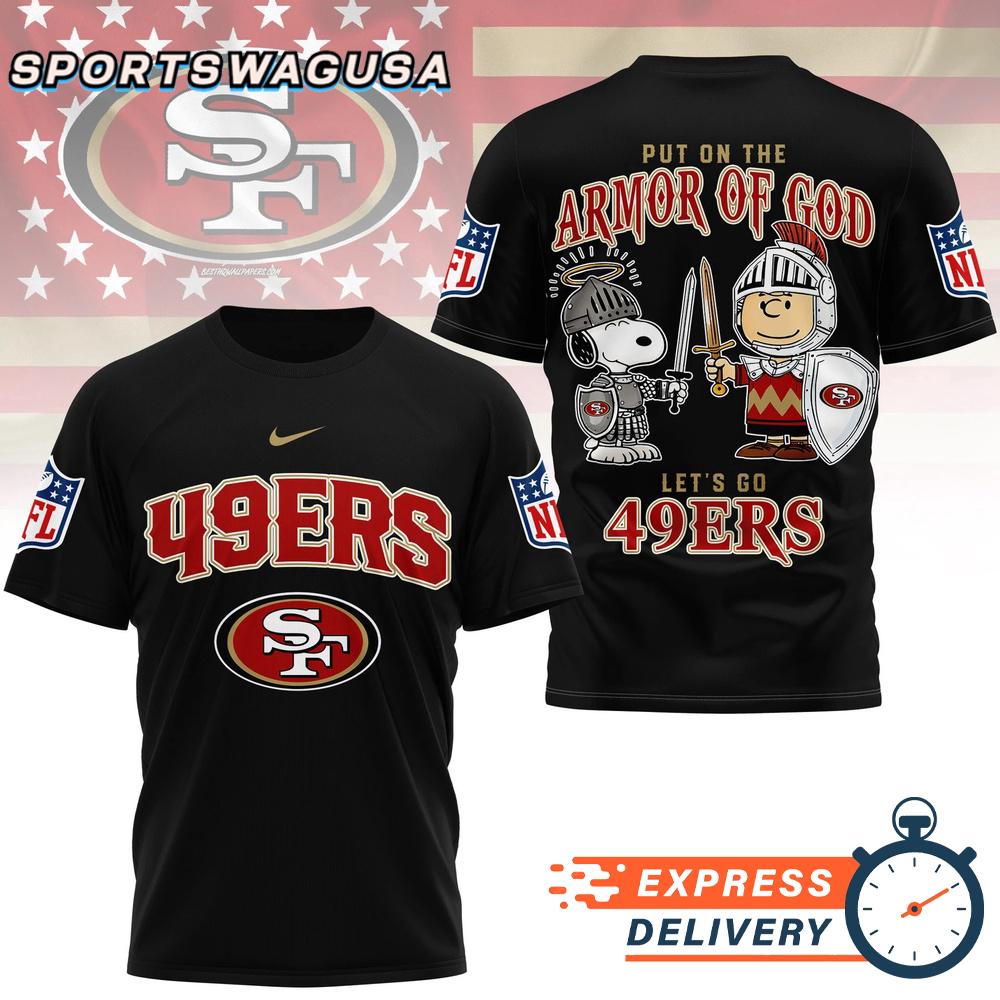 San Francisco 49ers Armor Of God Christian Snoopy Fan T-Shirt