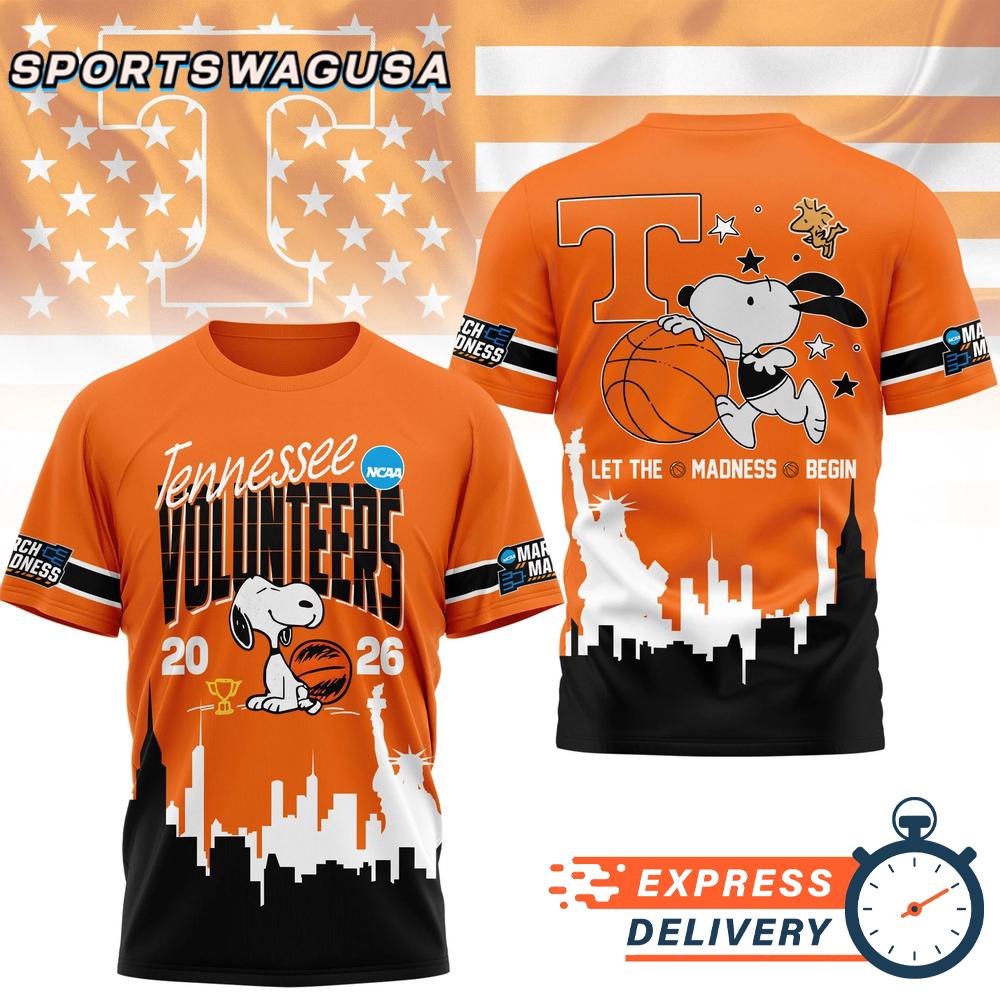 Tennessee Volunteers Snoopy Basketball March Madness 2026 T-Shirt