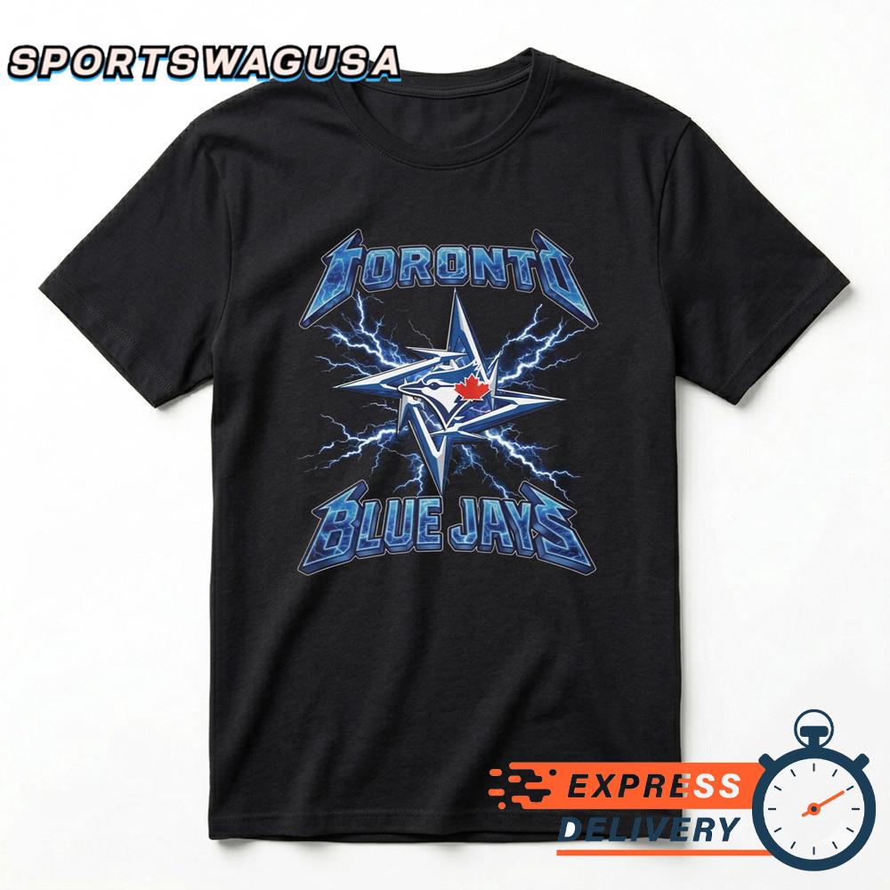 Toronto Blue Jays Lightning Logo Storm Graphic T-Shirt