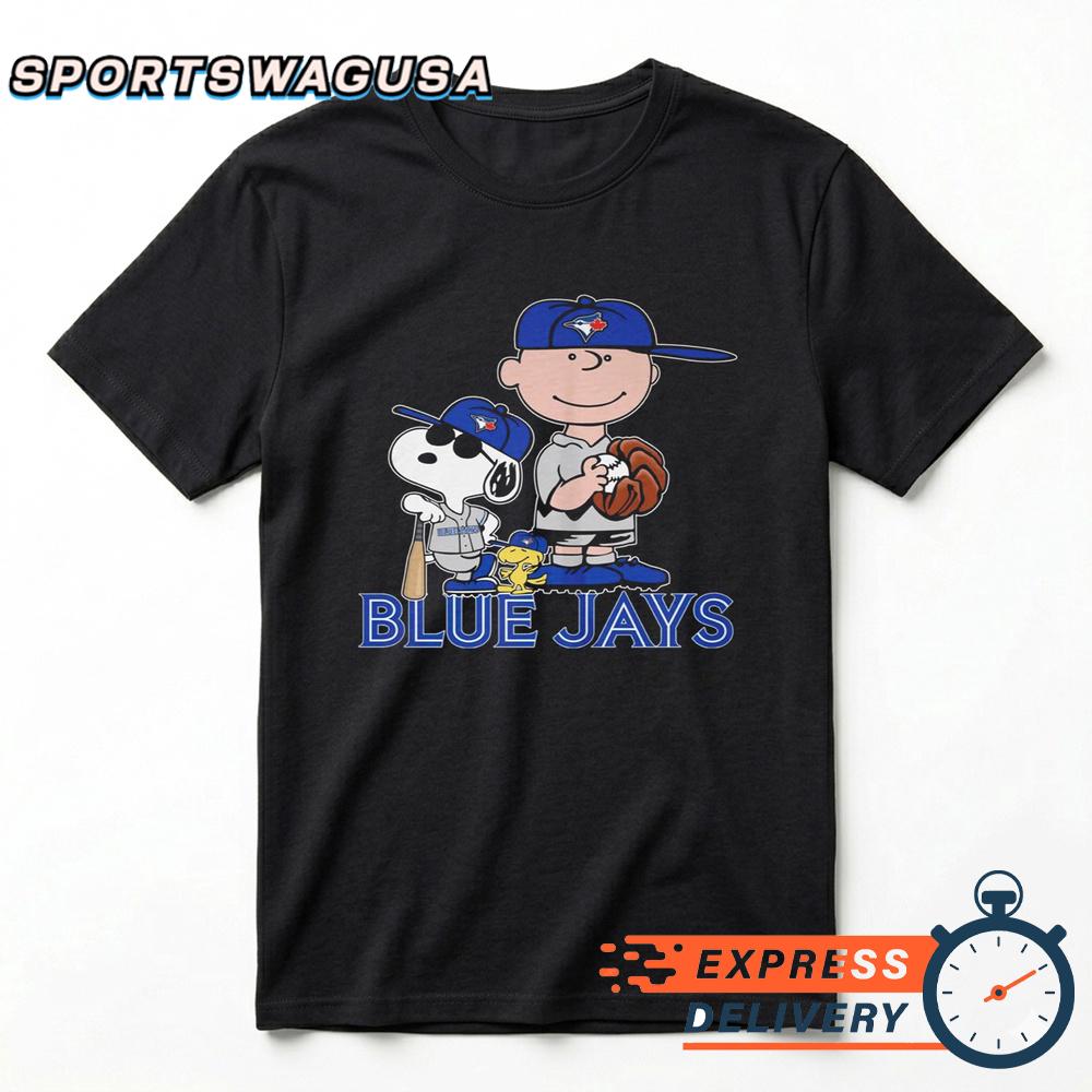 Toronto Blue Jays Snoopy Baseball Cartoon Graphic T-Shirt