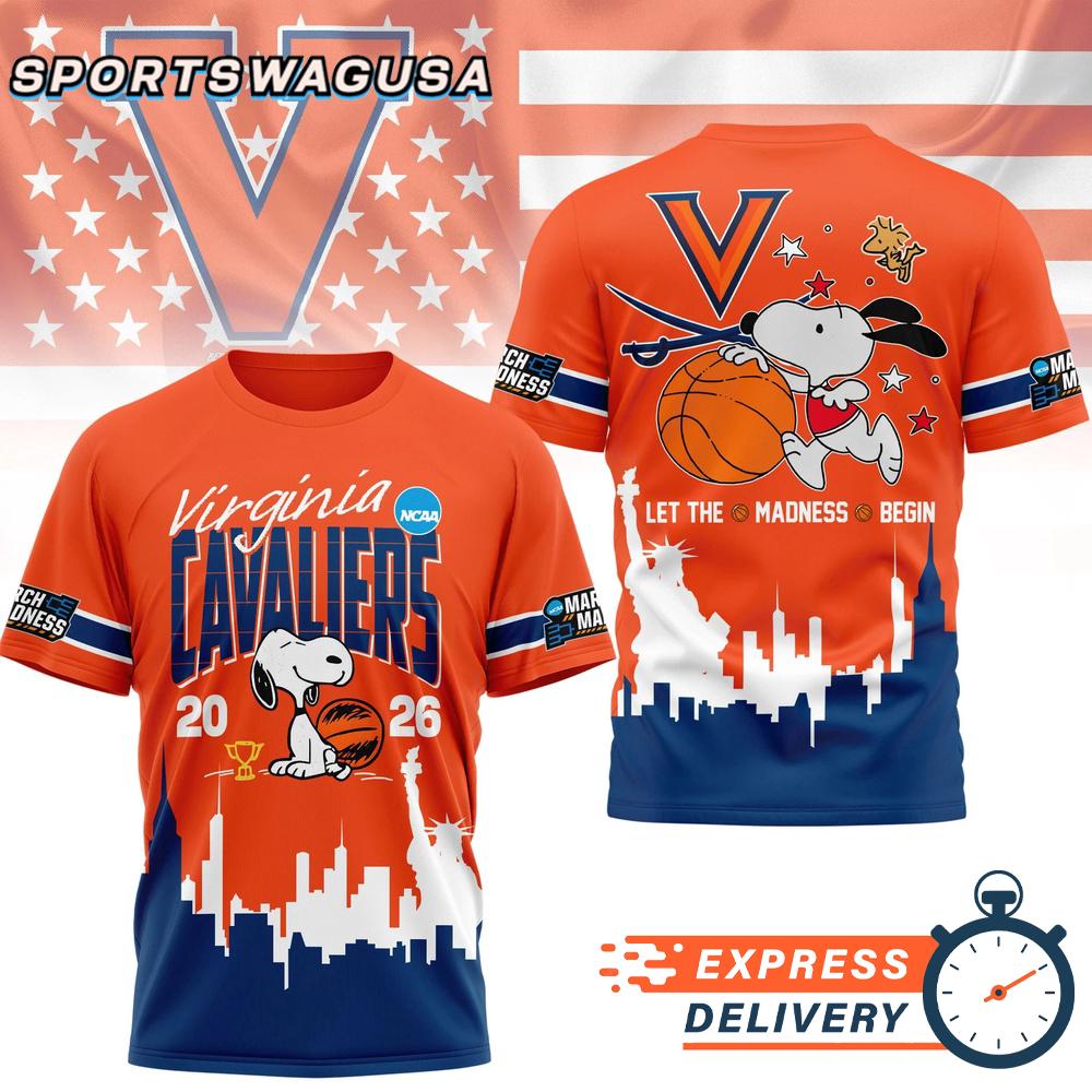 Virginia Cavaliers Snoopy Basketball March Madness 2026 T-Shirt