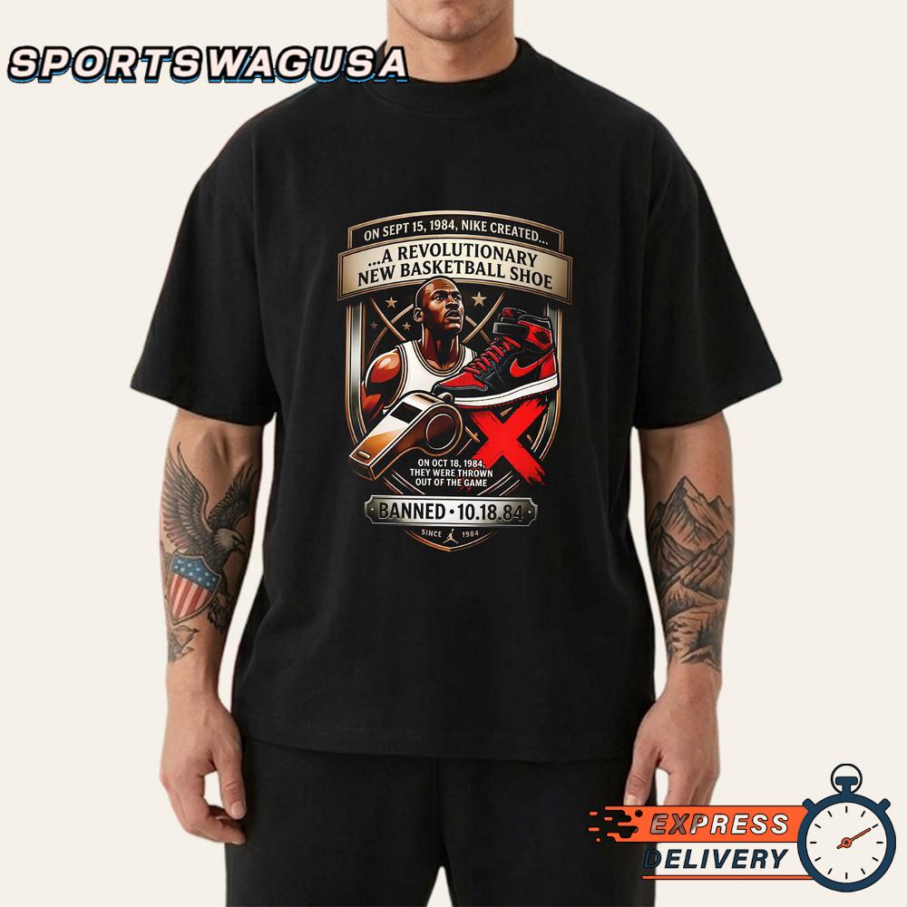 Air Jordan Brooklyn 10 18 84 Banned Graphic T-Shirt Air Jordan Brooklyn 10 18 84 Banned Graphic T-Shirt