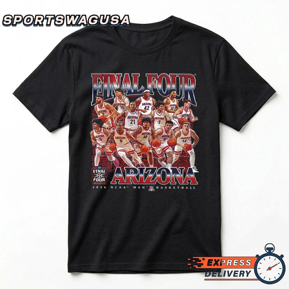 Arizona Wildcats 2026 Final Four Men’s Basketball Players Graphic T-Shirt