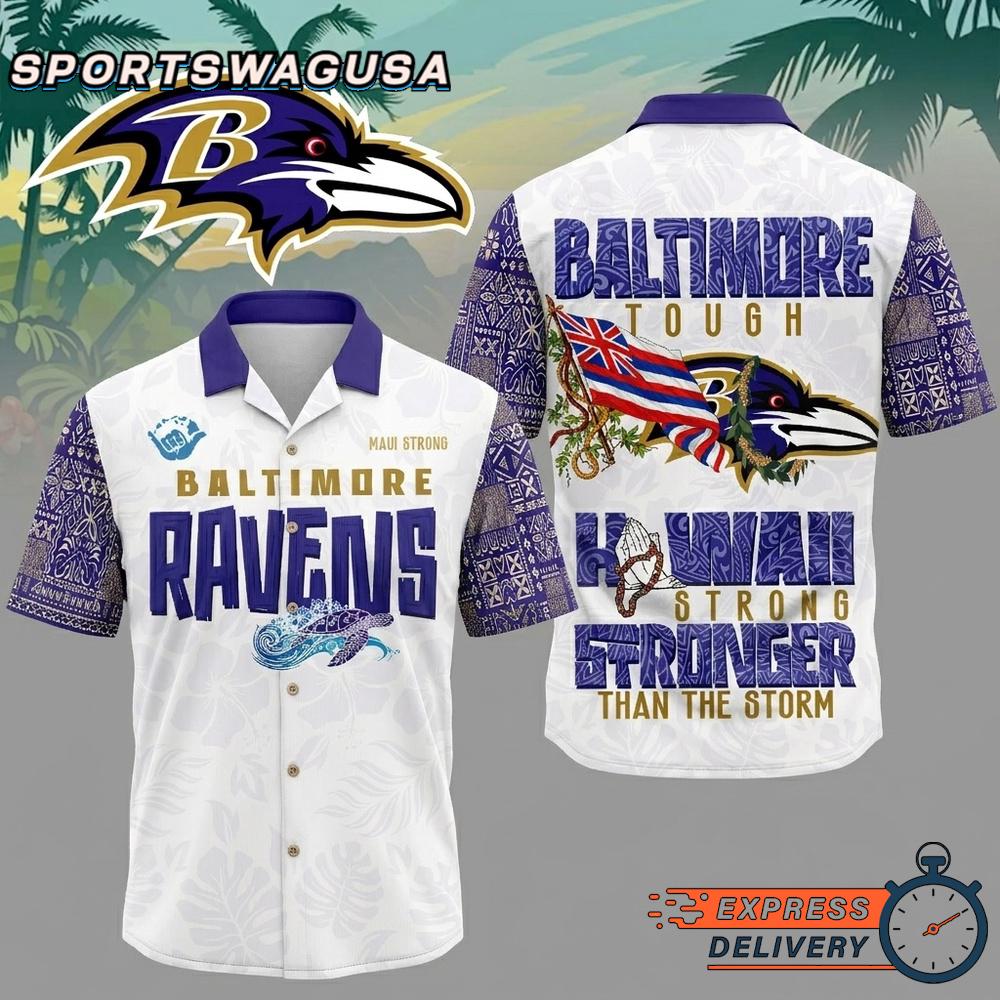 Baltimore Ravens Stronger Than The Storm Hawaiian Shirt Tropical Aloha Summer Wear