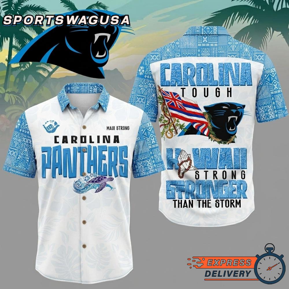 Carolina Panthers Stronger Than The Storm Hawaiian Shirt Tropical Aloha Summer Wear