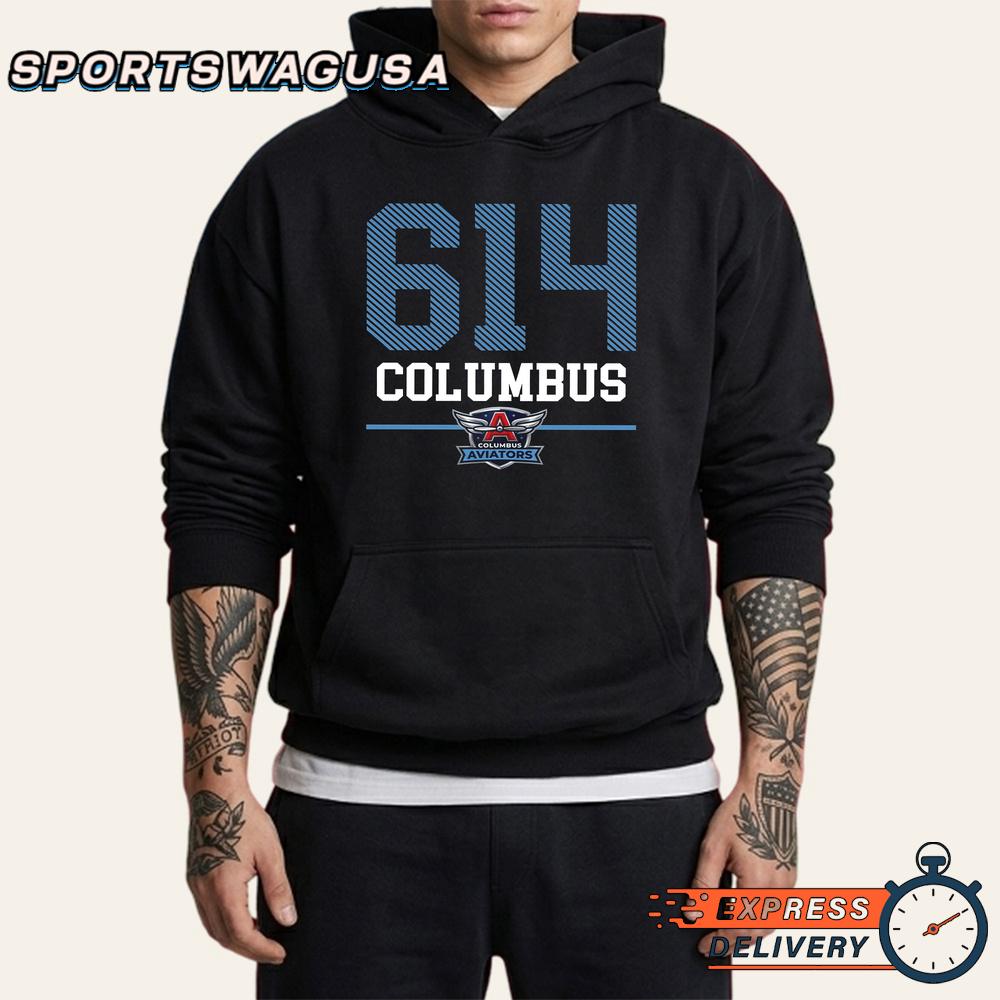 Columbus Aviators 614 Area Code Baseball Fan T-Shirt Columbus Aviators 614 Area Code Baseball Fan T-Shirt