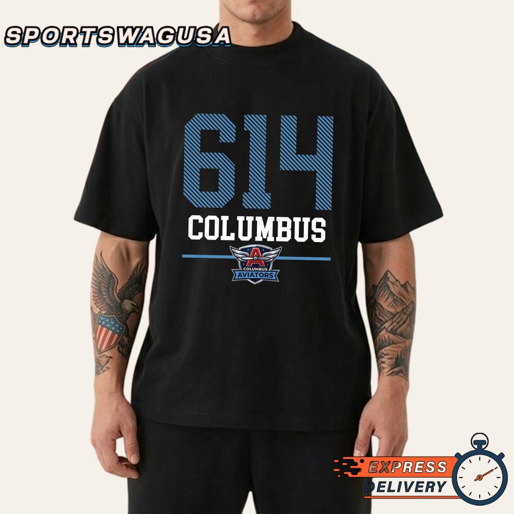 Columbus Aviators 614 Area Code Baseball Fan T-Shirt Columbus Aviators 614 Area Code Baseball Fan T-Shirt