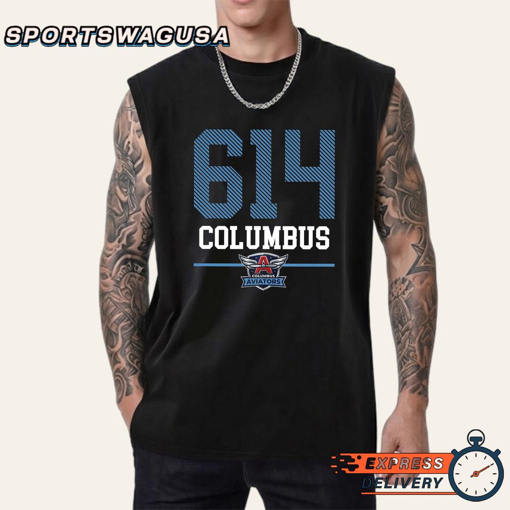 Columbus Aviators 614 Area Code Baseball Fan T-Shirt Columbus Aviators 614 Area Code Baseball Fan T-Shirt