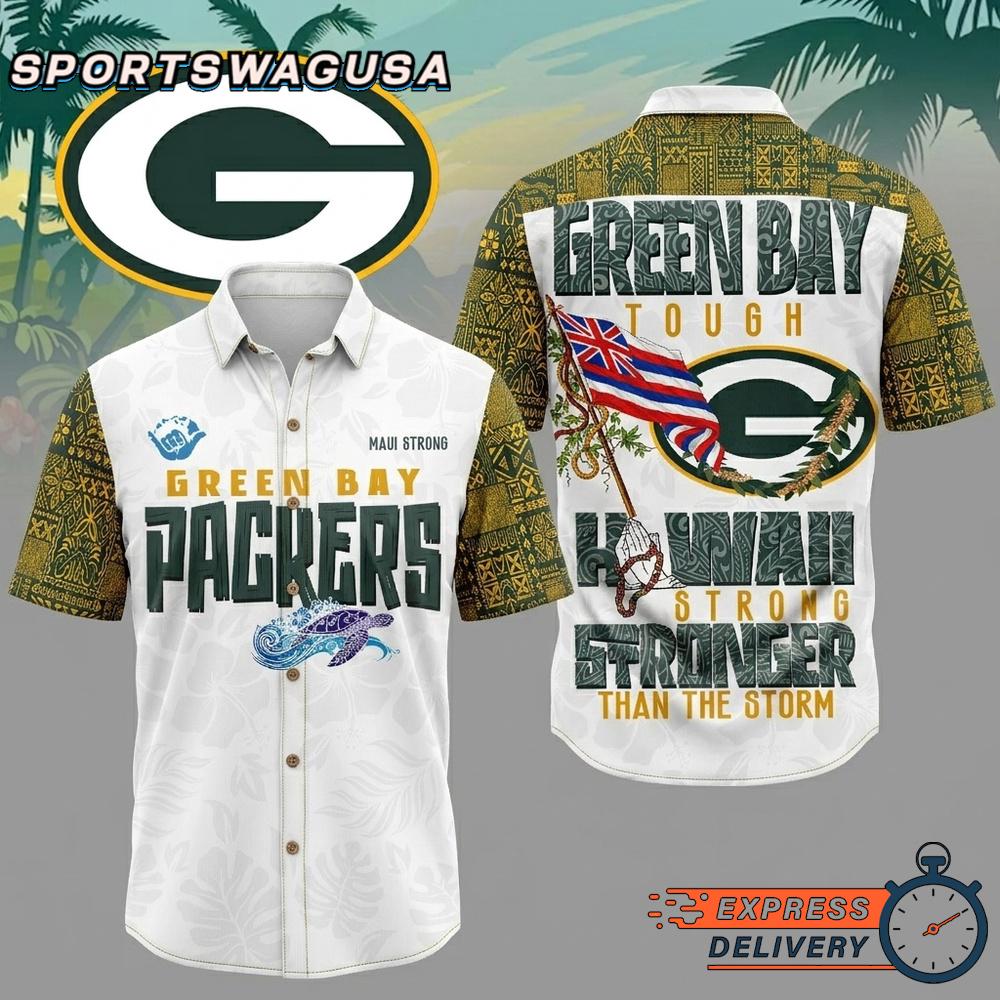 Green Bay Packers Stronger Than The Storm Hawaiian Shirt Tropical Aloha Summer Wear