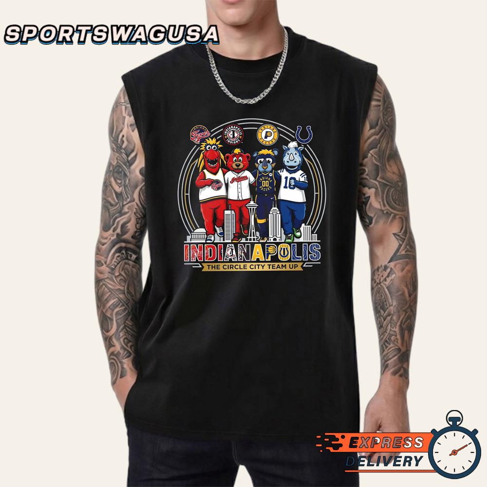 Indianapolis Sports Teams Mascot Skyline City Fan T-Shirt Indianapolis Sports Teams Mascot Skyline City Fan T-Shirt