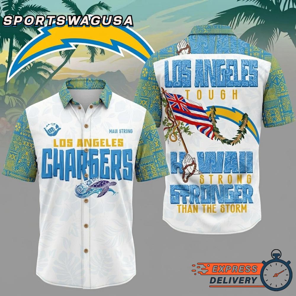 Los Angeles Chargers Stronger Than The Storm Hawaiian Shirt Tropical Aloha Summer Wear
