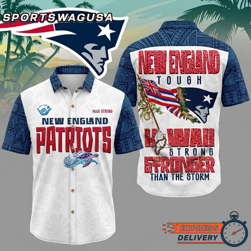 New England Patriots Stronger Than The Storm Hawaiian Shirt Tropical Aloha Summer Wear