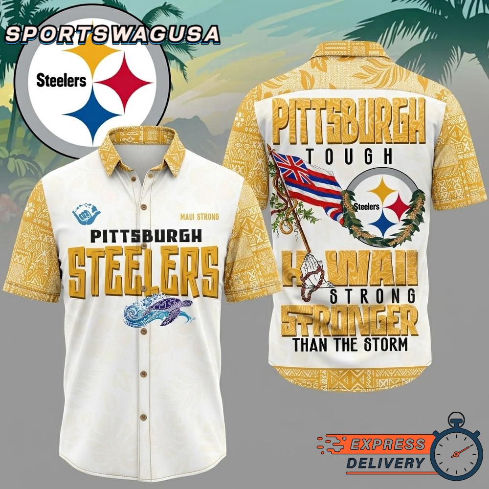 Pittsburgh Steelers Stronger Than The Storm Hawaiian Shirt Tropical Aloha Summer Wear