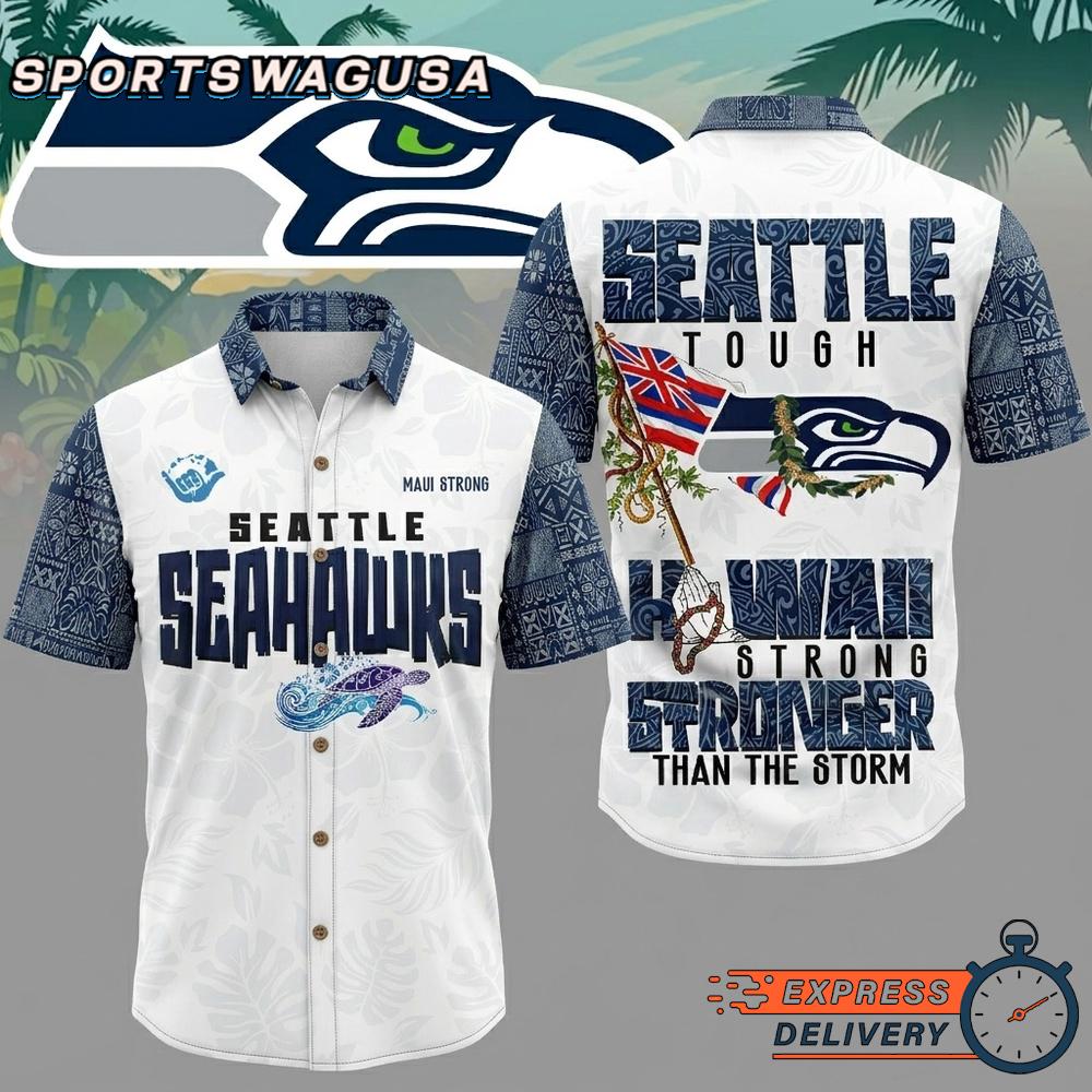 Seattle Seahawks Stronger Than The Storm Hawaiian Shirt Tropical Aloha Summer Wear
