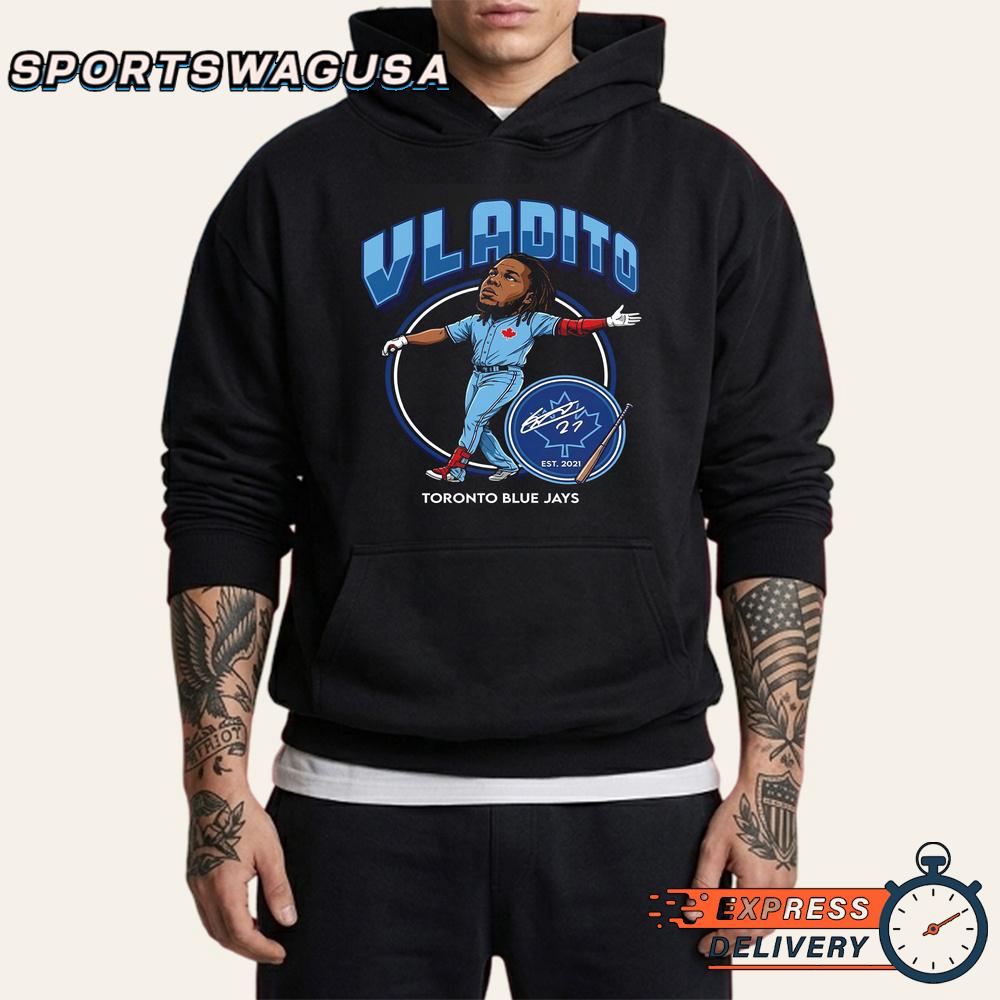 Vladimir Guerrero Jr Blue Jays Vladito Signature Caricature T-Shirt Vladimir Guerrero Jr Blue Jays Vladito Signature Caricature T-Shirt