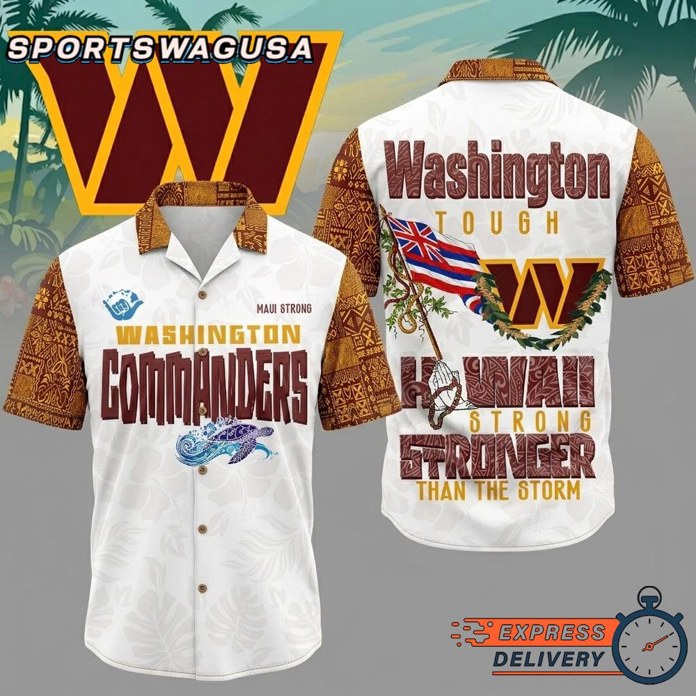 Washington Commanders Stronger Than The Storm Hawaiian Shirt Tropical Aloha Summer Wear