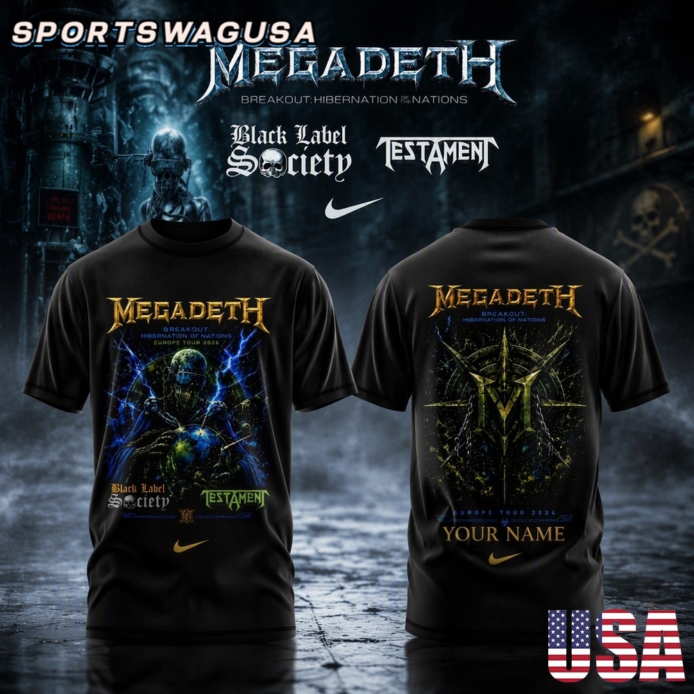Megadeth Black Label Society Testament Tour T Shirt, Metal Shirt