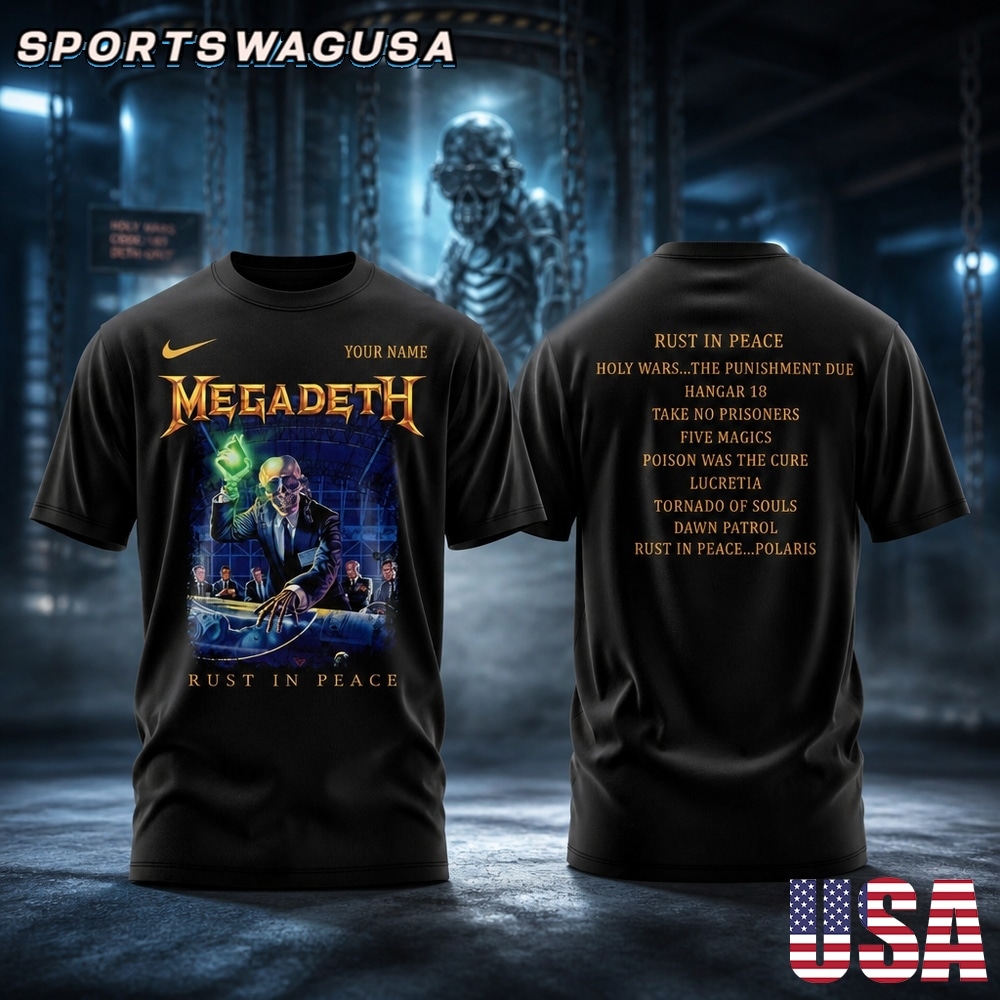 Megadeth Rest In Peace T Shirt, Heavy Metal Rock Band Shirt