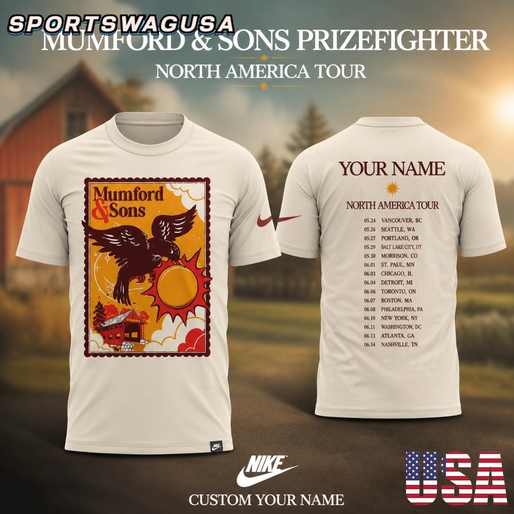 Mumford & Sons North America Tour Personalized T Shirt, Custom Name Shirt