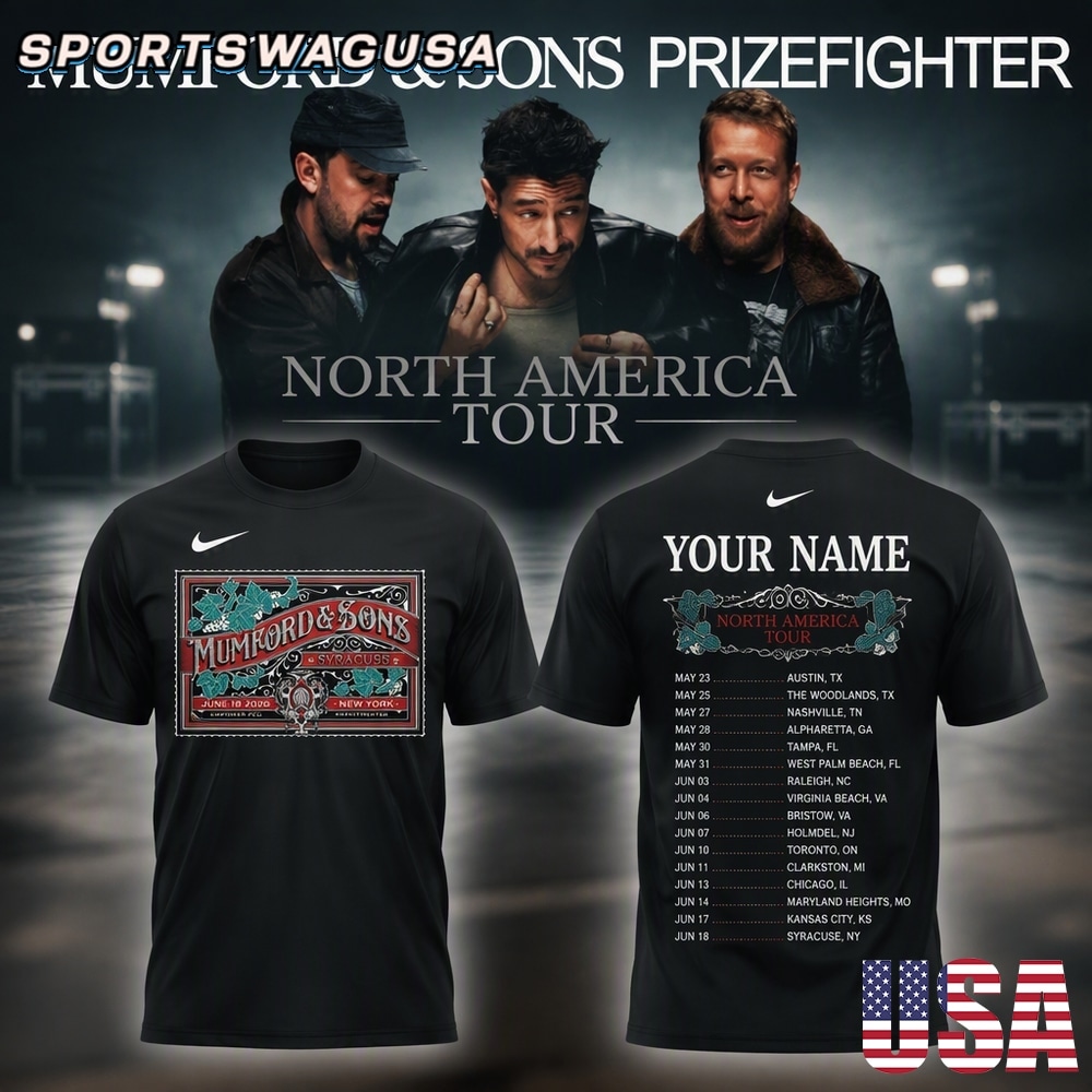 Mumford & Sons North America Tour T Shirt, Folk Rock Concert Shirt