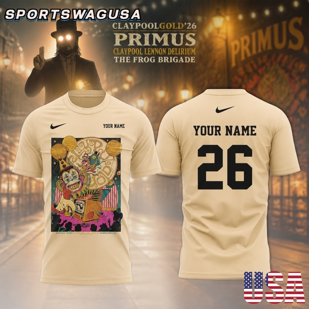 Primus Claypool Gold 2026 T Shirt, Primus Concert Tee, Les Claypool Frog Brigade Shirt