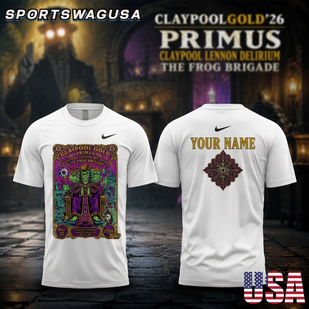 Primus ClaypoolGold 2026 Tour T Shirt, Rock Music Concert Shirt, Graphic Tee