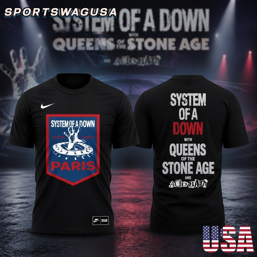 System Of A Down European Tour 2026 Personalized Shirt – Custom Name Rock Concert Tee