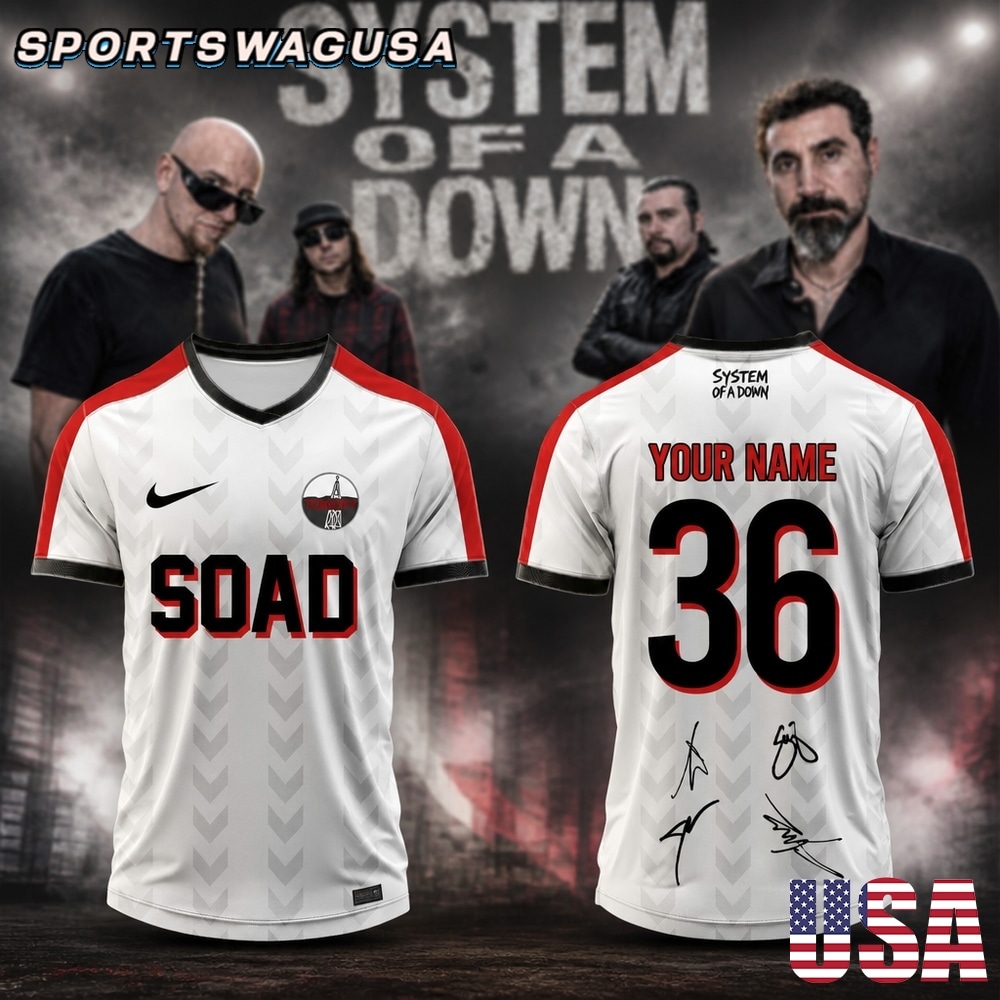 System Of A Down Personalized Jersey T Shirt, Custom Name 36 SOAD Tee