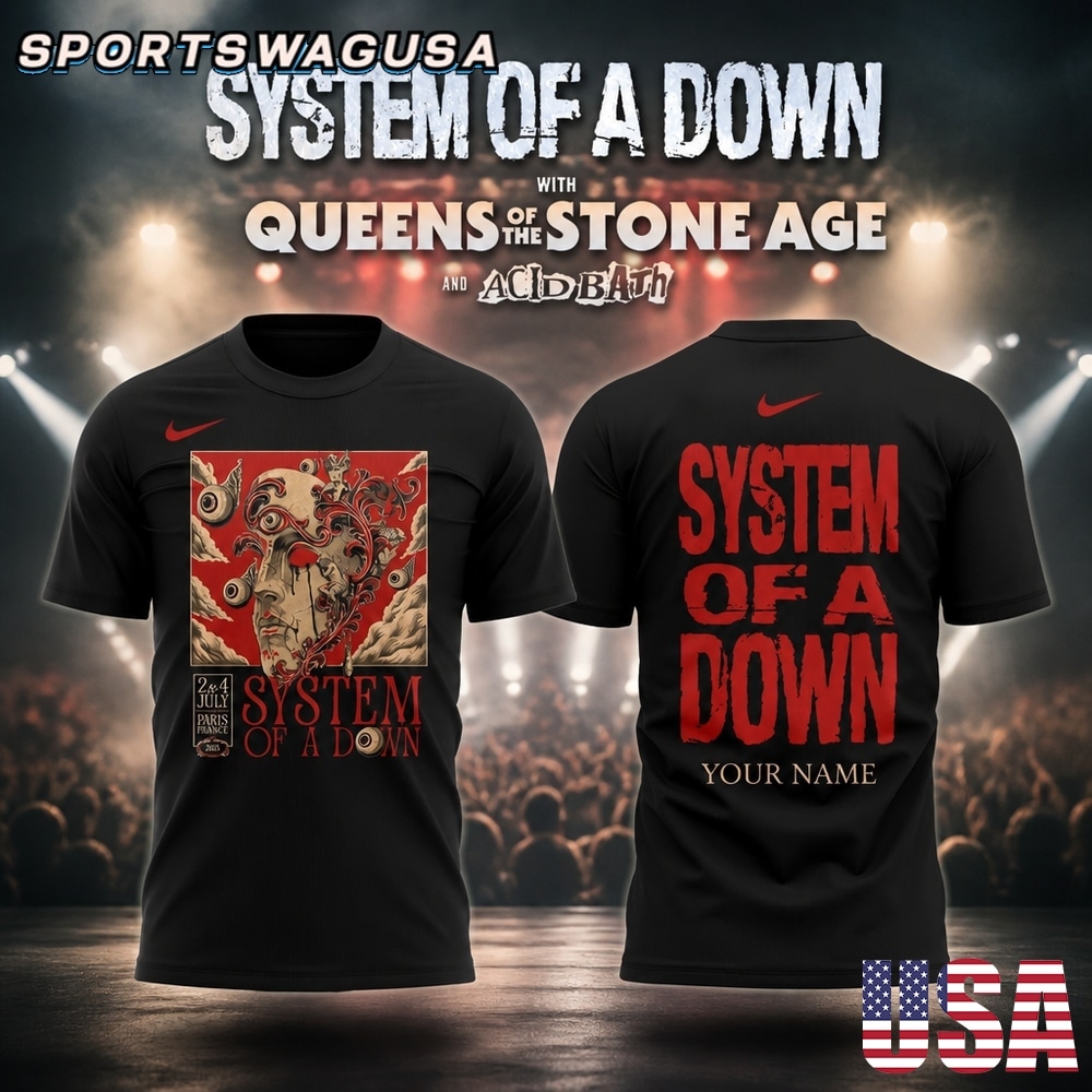 System Of A Down Personalized T Shirt, Custom Name Rock Concert Tee
