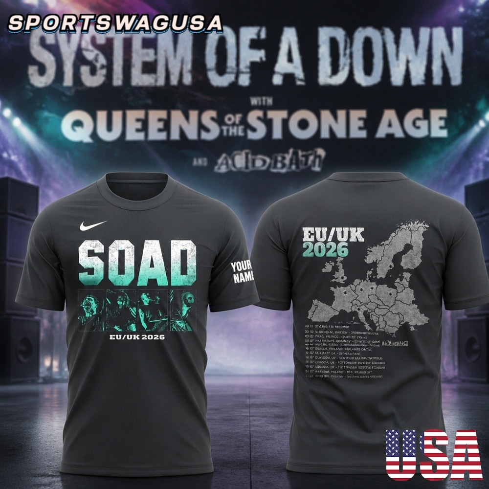 System of a Down Queens of the Stone Age 2026 T Shirt, SOAD Tour Tee