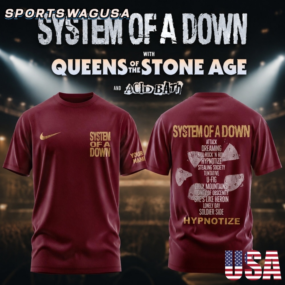 System of a Down Queens of the Stone Age Tour 2026 T Shirt, SOAD Hypnotize Graphic Tee