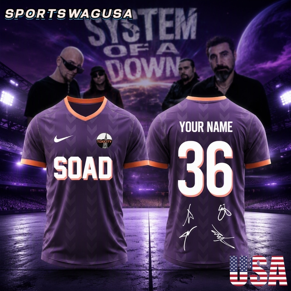 System of a Down SOAD 2026 Jersey, Concert Jersey, Custom Name Number